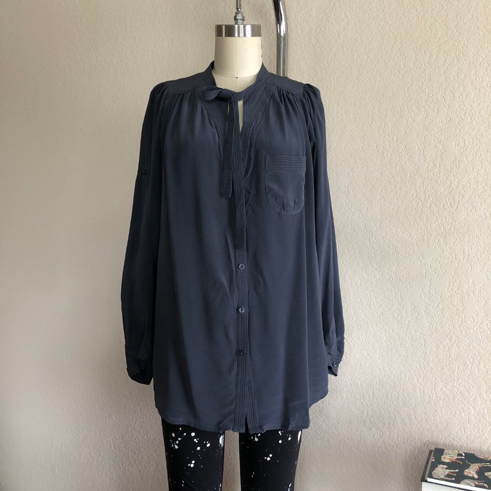 French Conn Shyanne Silk Top Button Down Tie - Picture 3 of 8